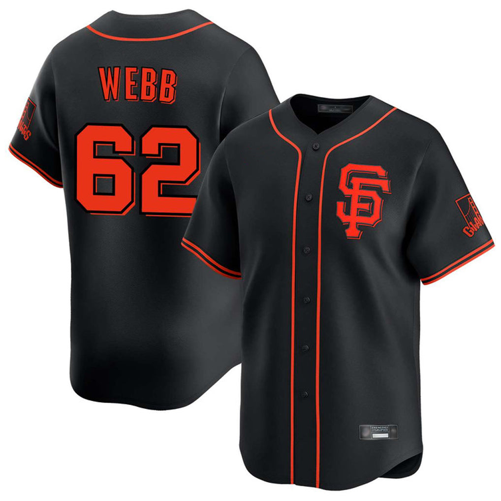 Odoa SF.Giants #62 Logan Webb Player Black Home Limited Stitched Jerseys