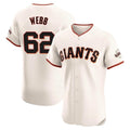 Odoa SF.Giants #62 Logan Webb Player Cream Home Limited Elite Stitched Jerseys
