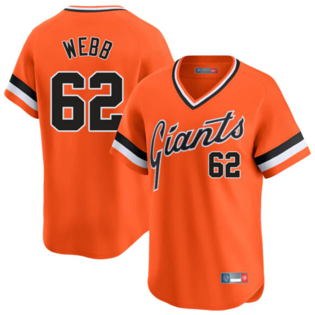 Odoa SF.Giants #62 Logan Webb Player Orange Home Game T-shirt Stitched Jerseys