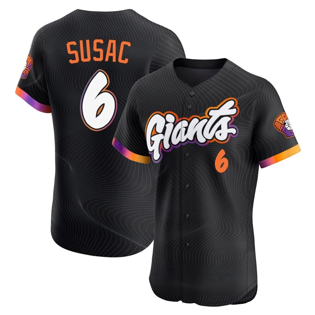 Odoa SF.Giants #6 Daniel Susac Player Black 2025 City Connect Home Limited Elite Stitched Jerseys