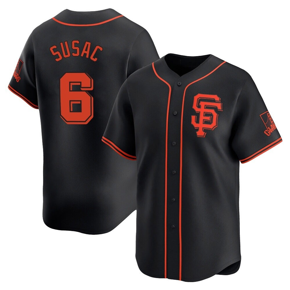 Odoa SF.Giants #6 Daniel Susac Player  Black 2026 Home Limited Stitched Jerseys