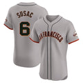 Odoa SF.Giants #6 Daniel Susac Player Gray Home Limited Elite Stitched Jerseys