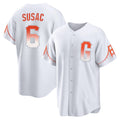 Odoa SF.Giants #6 Daniel Susac Player White City Connect Home Game Stitched Jerseys