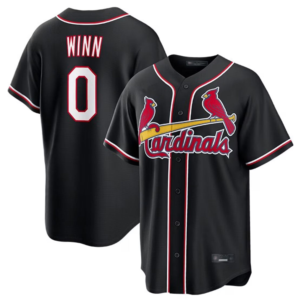 Odoa St. Louis Cardinals #0 Masyn Winn Player Black Carbon Fashio Game Stitched Jerseys