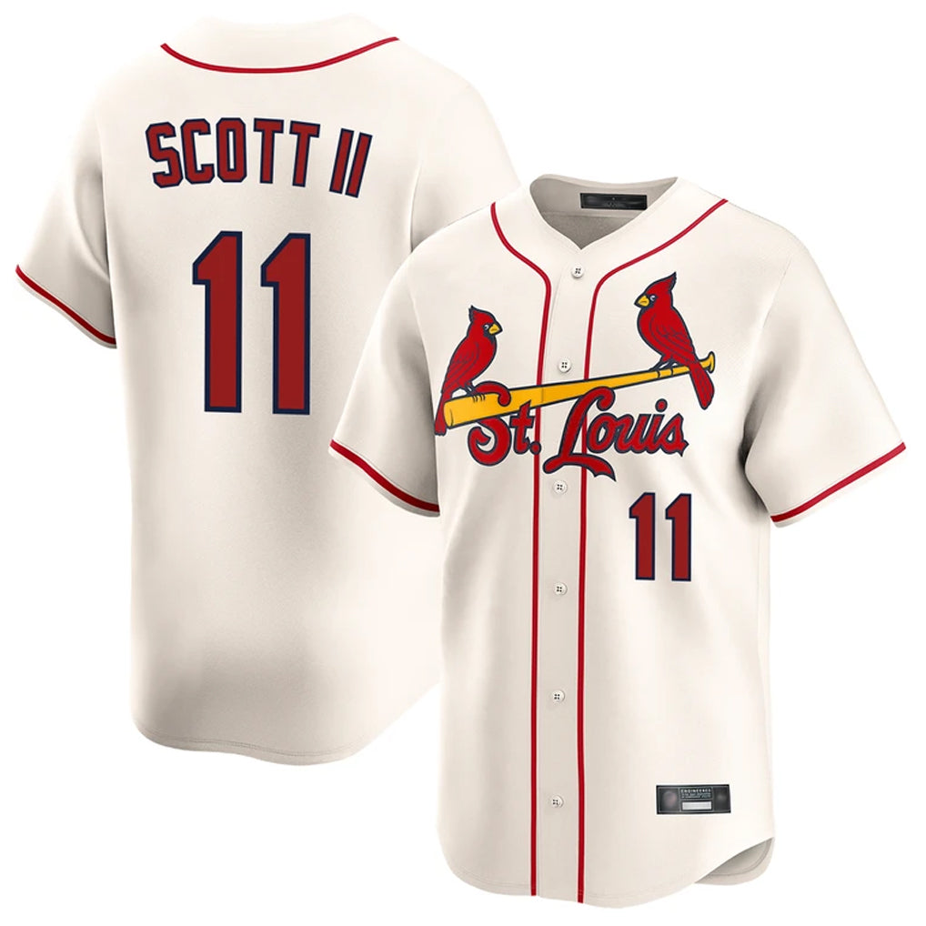 Odoa St. Louis Cardinals #11 Victor Scott II Player Cream Home Limited Stitched Jerseys