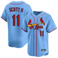 Odoa St. Louis Cardinals #11 Victor Scott II Player Light Blue Throwback Cooperstown Collection Limited Stitched Jerseys