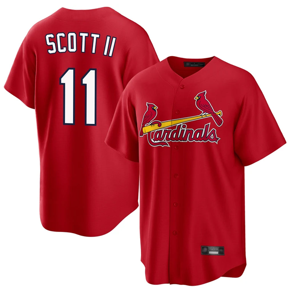 Odoa St. Louis Cardinals #11 Victor Scott II Player Red Home Game Stitched Jerseys