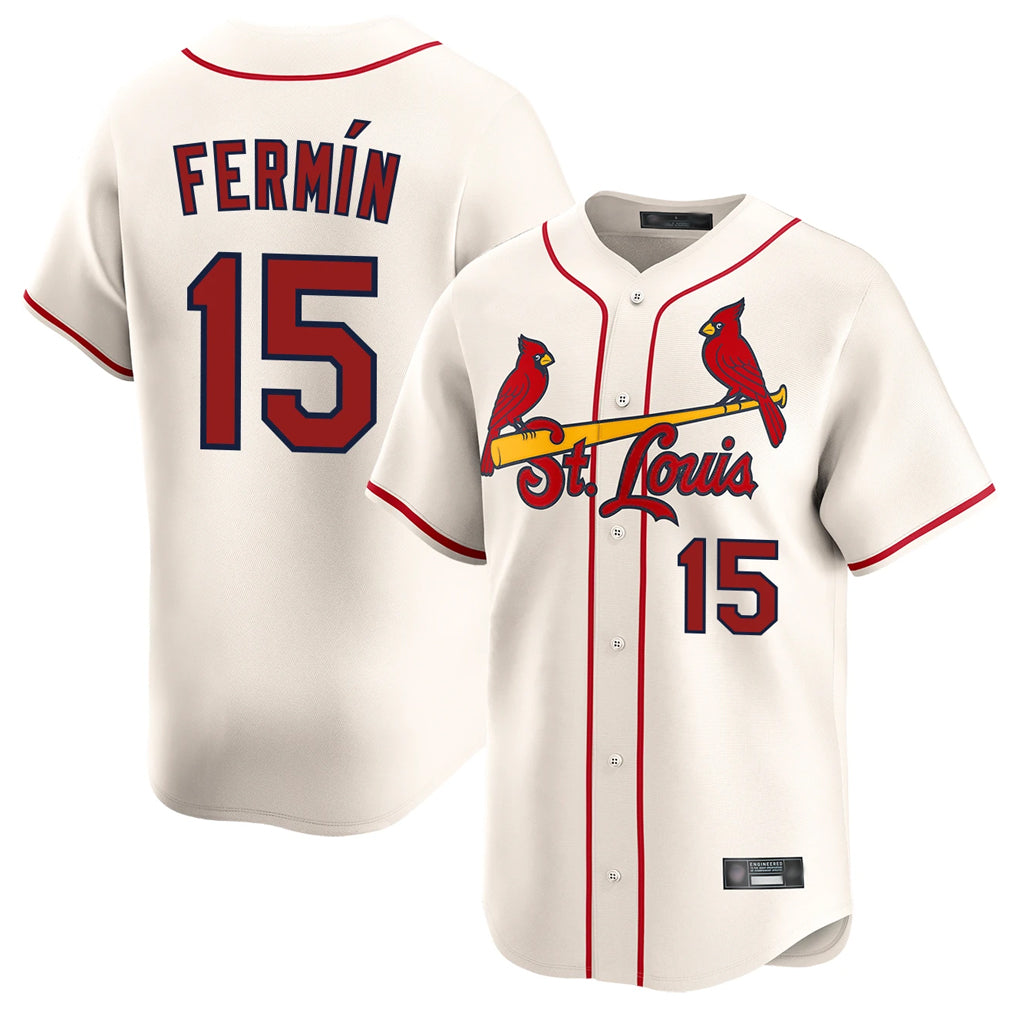 Odoa St. Louis Cardinals #15 Jose Fermin Player Cream Home Limited Stitched Jerseys