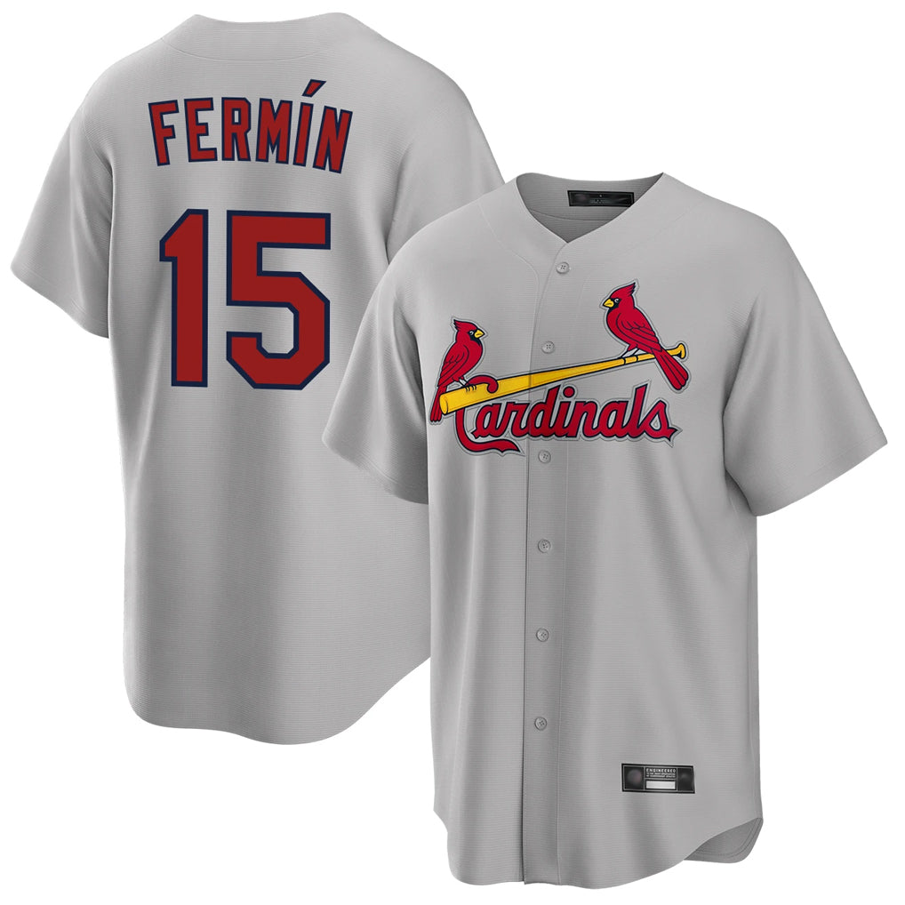Odoa St. Louis Cardinals #15 Jose Fermin Player Gray Home Game Stitched Jerseys