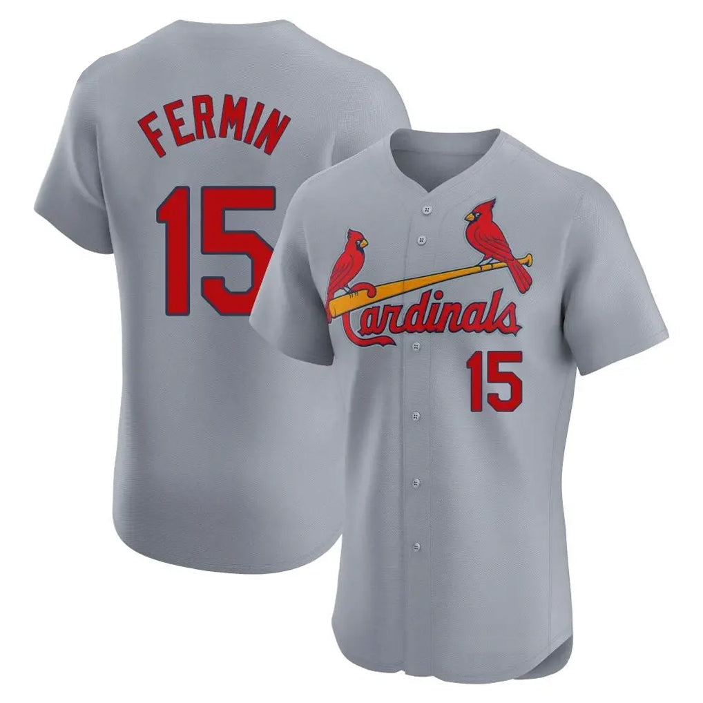 Odoa St. Louis Cardinals #15 Jose Fermin Player Gray Home Limited Elite Stitched Jerseys