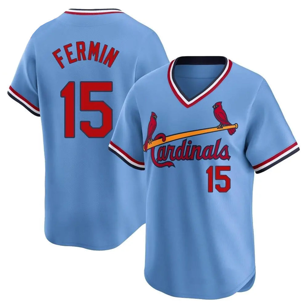 Odoa St. Louis Cardinals #15 Jose Fermin Player Light Blue City Connect Home T-shirt Stitched Jerseys