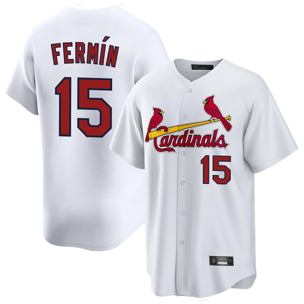 Odoa St. Louis Cardinals #15 Jose Fermin Player White Home Game Stitched Jerseys