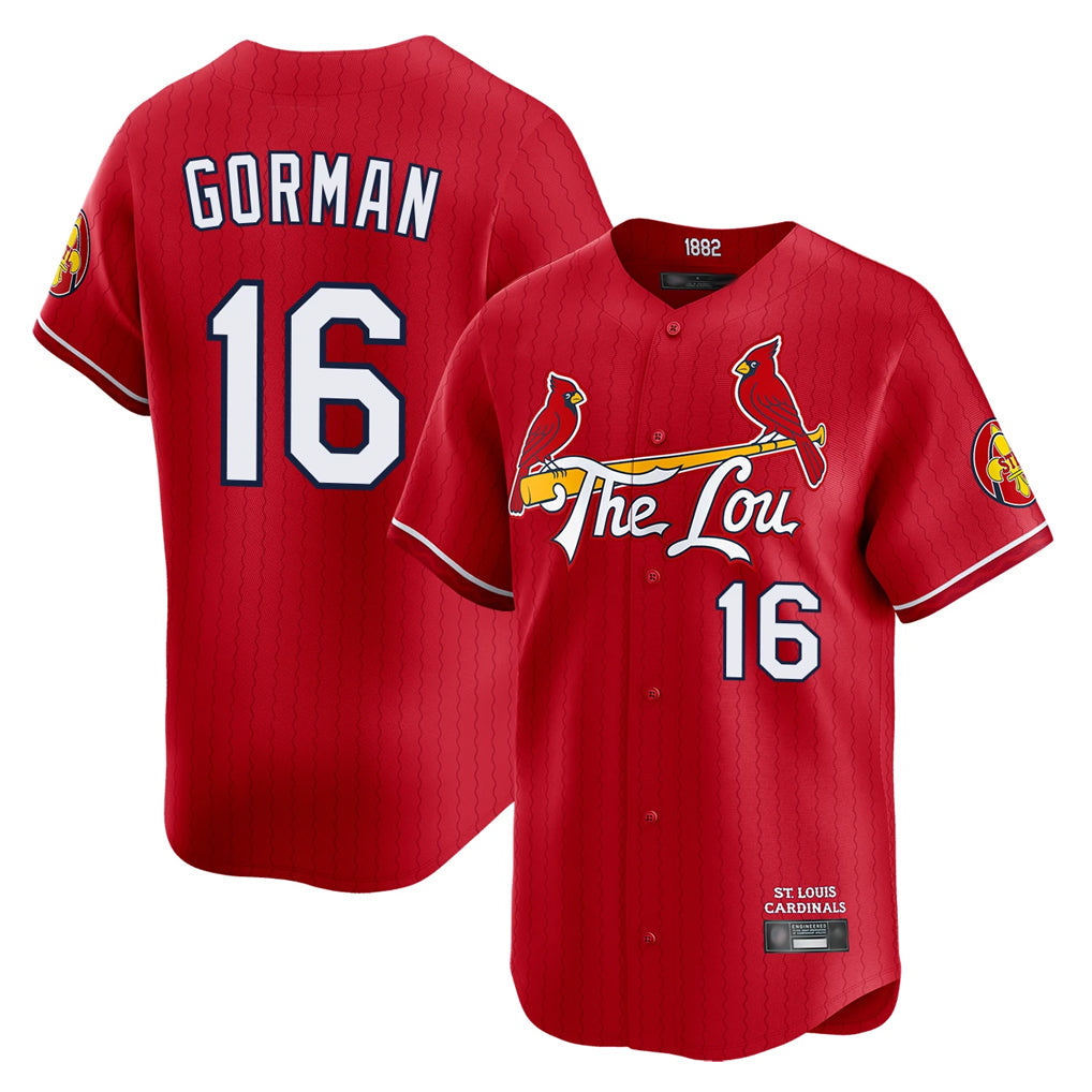 Odoa St. Louis Cardinals #16 Nolan Gorman Player Red City Connect Limited Stitched Jerseys