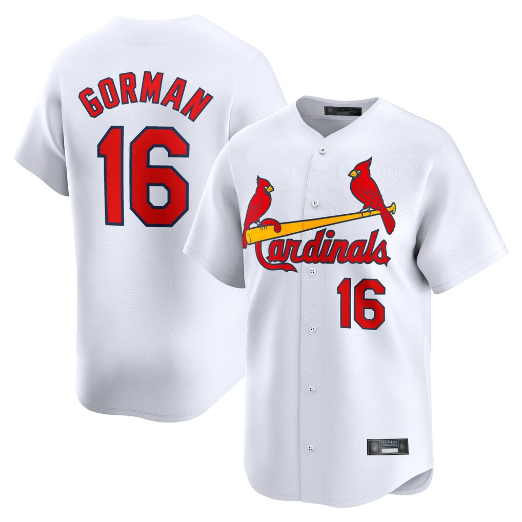 Odoa St. Louis Cardinals #16 Nolan Gorman Player White Home Limited Stitched Jerseys