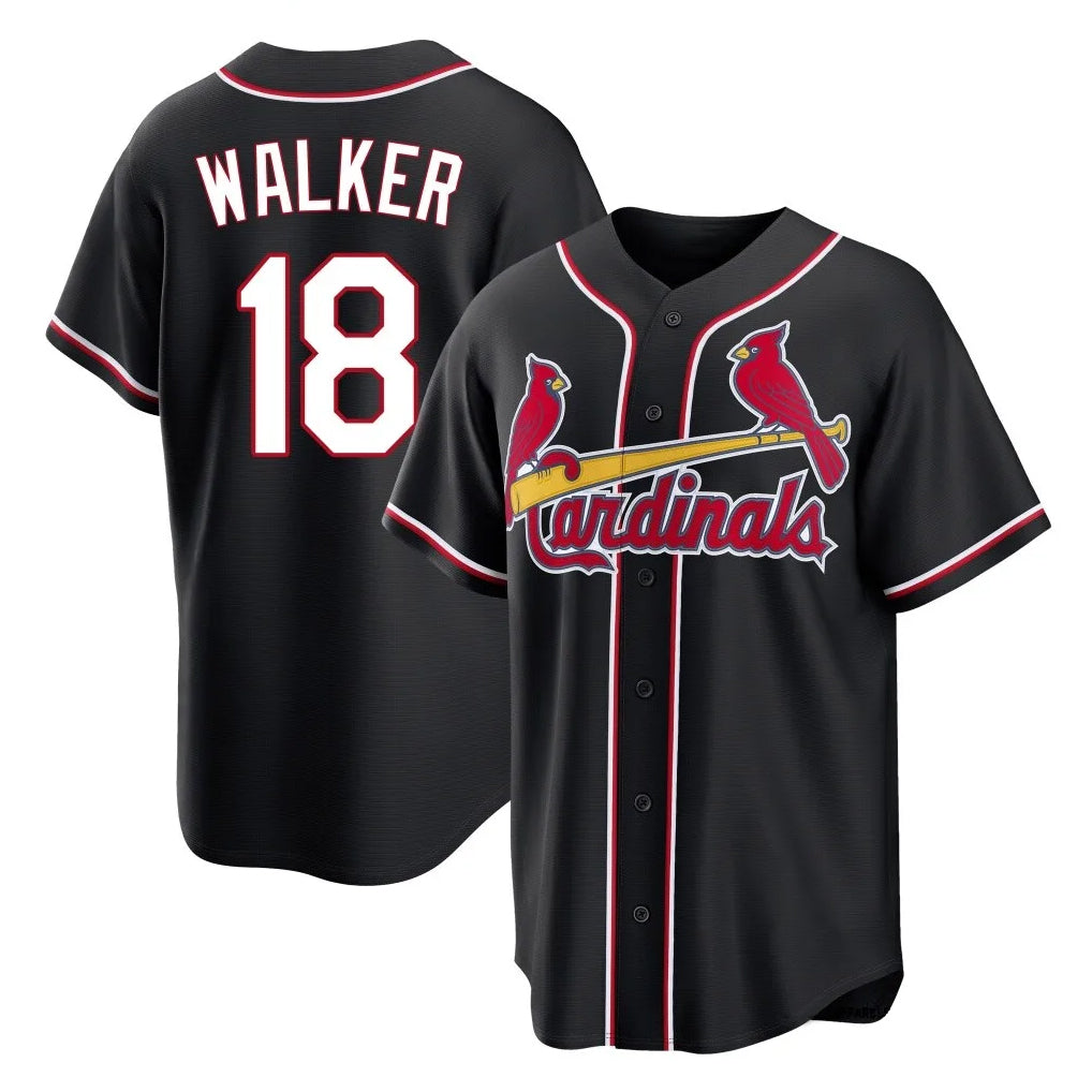 Odoa St. Louis Cardinals #18 Jordan Walker Player Black Carbon Fashio Game Stitched Jerseys