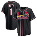 Odoa St. Louis Cardinals #1 Ozzie Smith Player Black Carbon Fashio Game Stitched Jerseys
