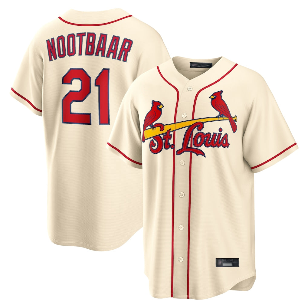 Odoa St. Louis Cardinals #21 Lars Nootbaar Player Cream Home Game Stitched Jerseys