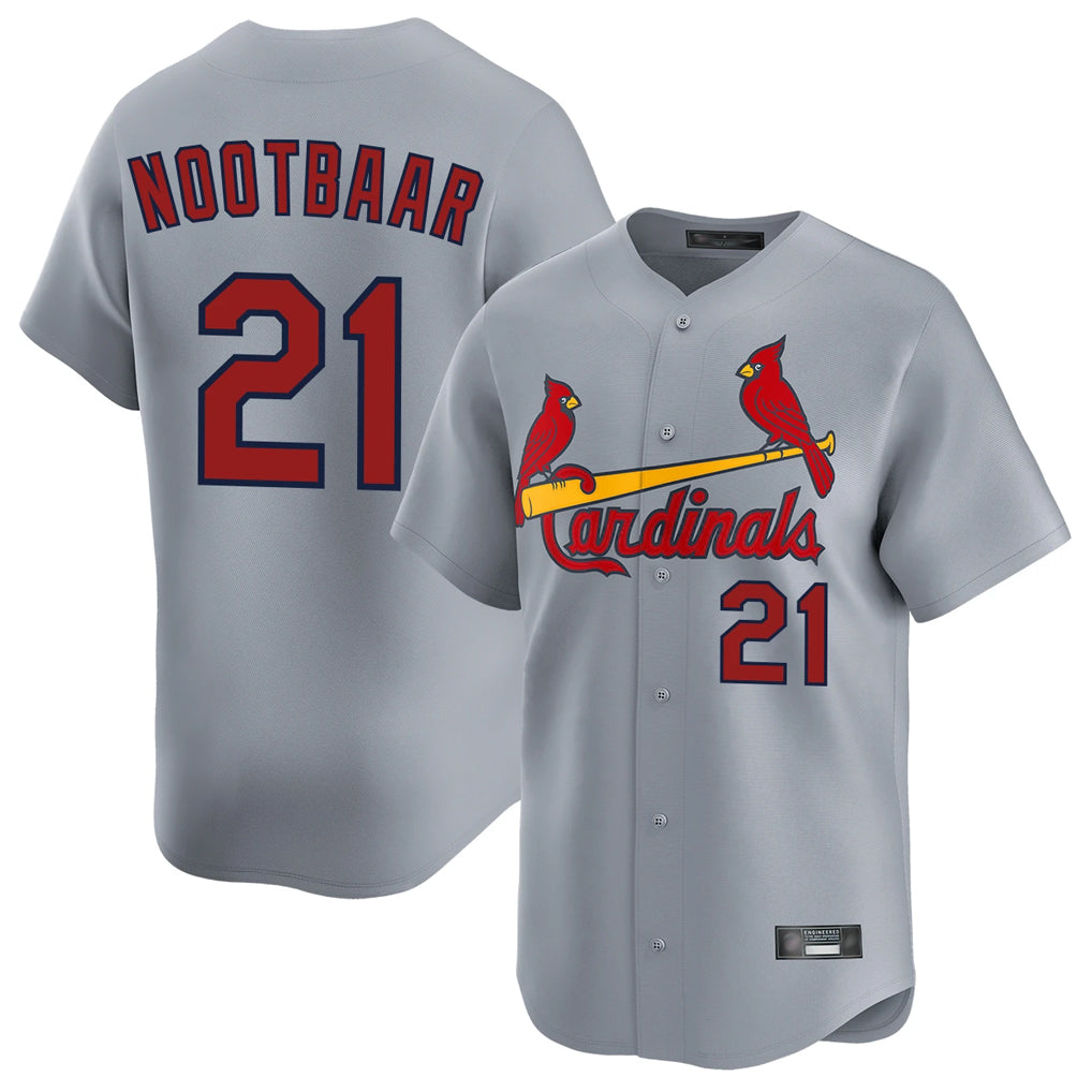 Odoa St. Louis Cardinals #21 Lars Nootbaar Player Gary Home Limited Stitched Jerseys