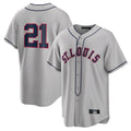 Odoa St. Louis Cardinals #21 Lars Nootbaar Player Gray Classic Replica Game Stitched Jerseys