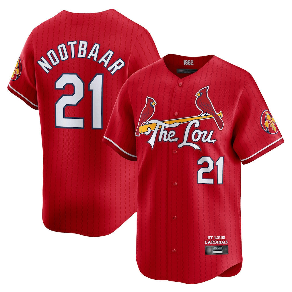Odoa St. Louis Cardinals #21 Lars Nootbaar Player Red City Connect Limited Stitched Jerseys