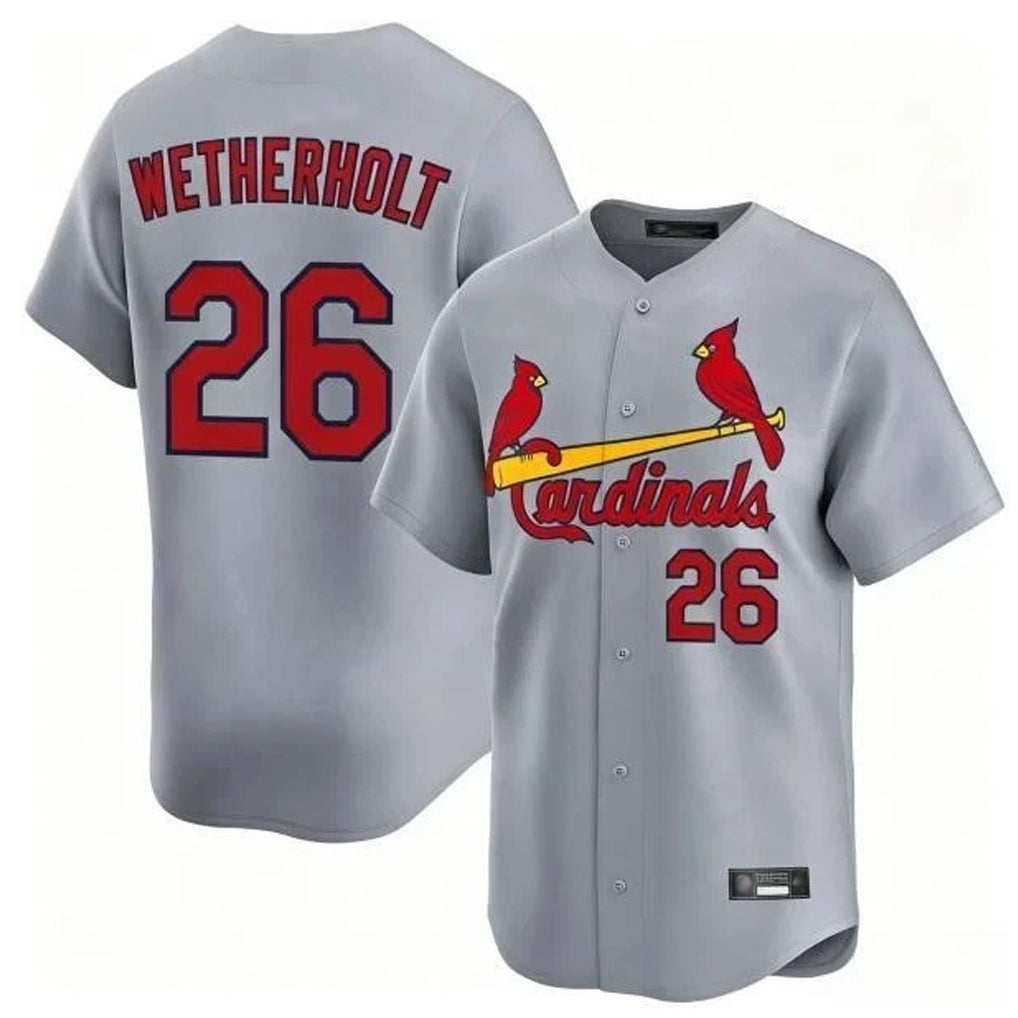 Odoa St. Louis Cardinals #26 JJ Wetherholt Player Gray Home Limited Stitched Jerseys