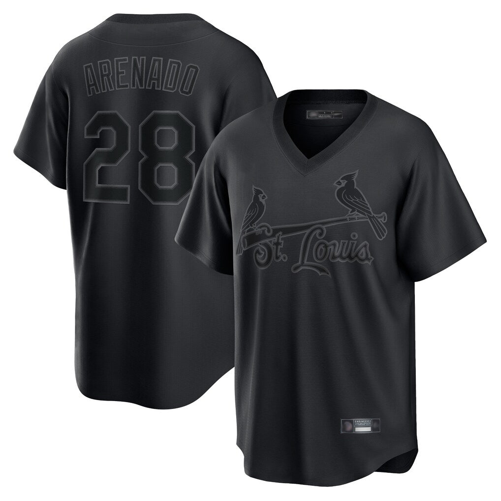 Odoa St. Louis Cardinals #28 Nolan Arenado Player Black City Connect T-shirt Stitched Jerseys