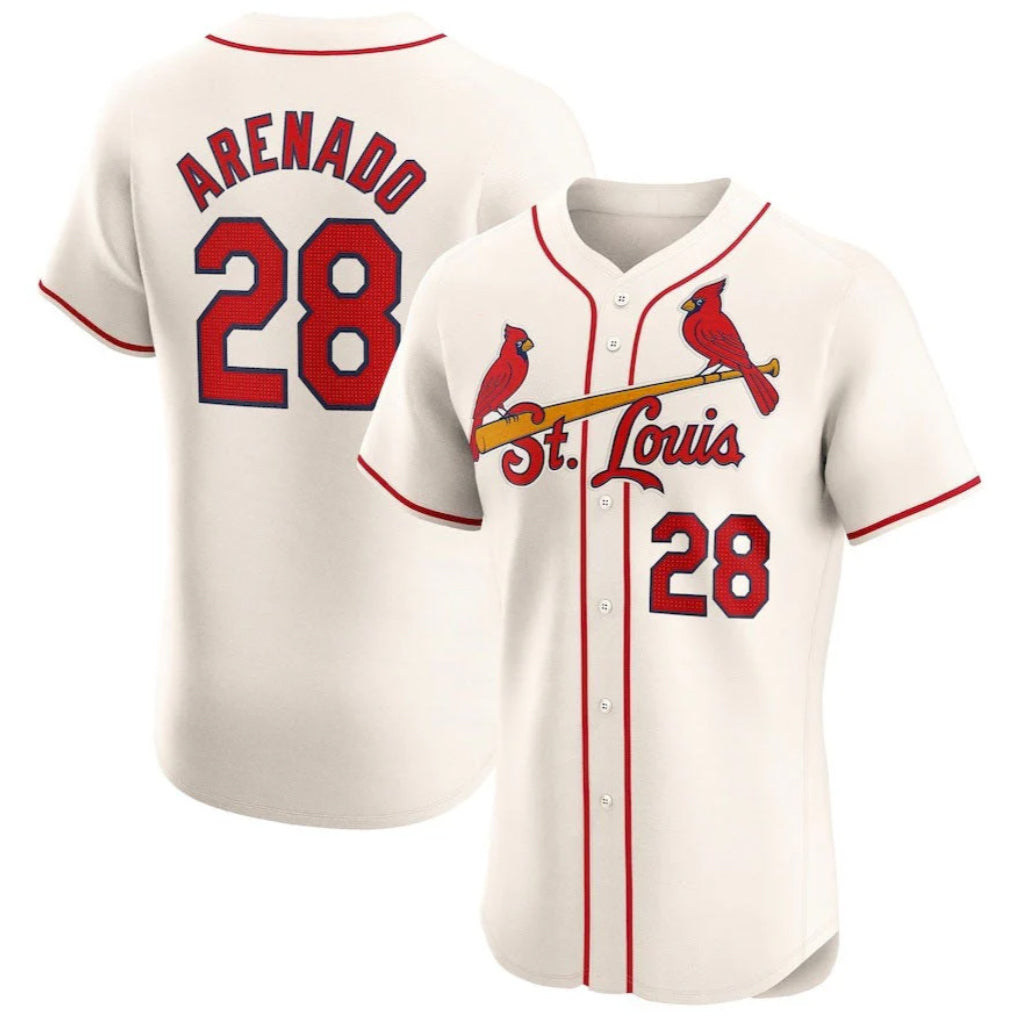 Odoa St. Louis Cardinals #28 Nolan Arenado Player Cream Home Limited Elite Stitched Jerseys