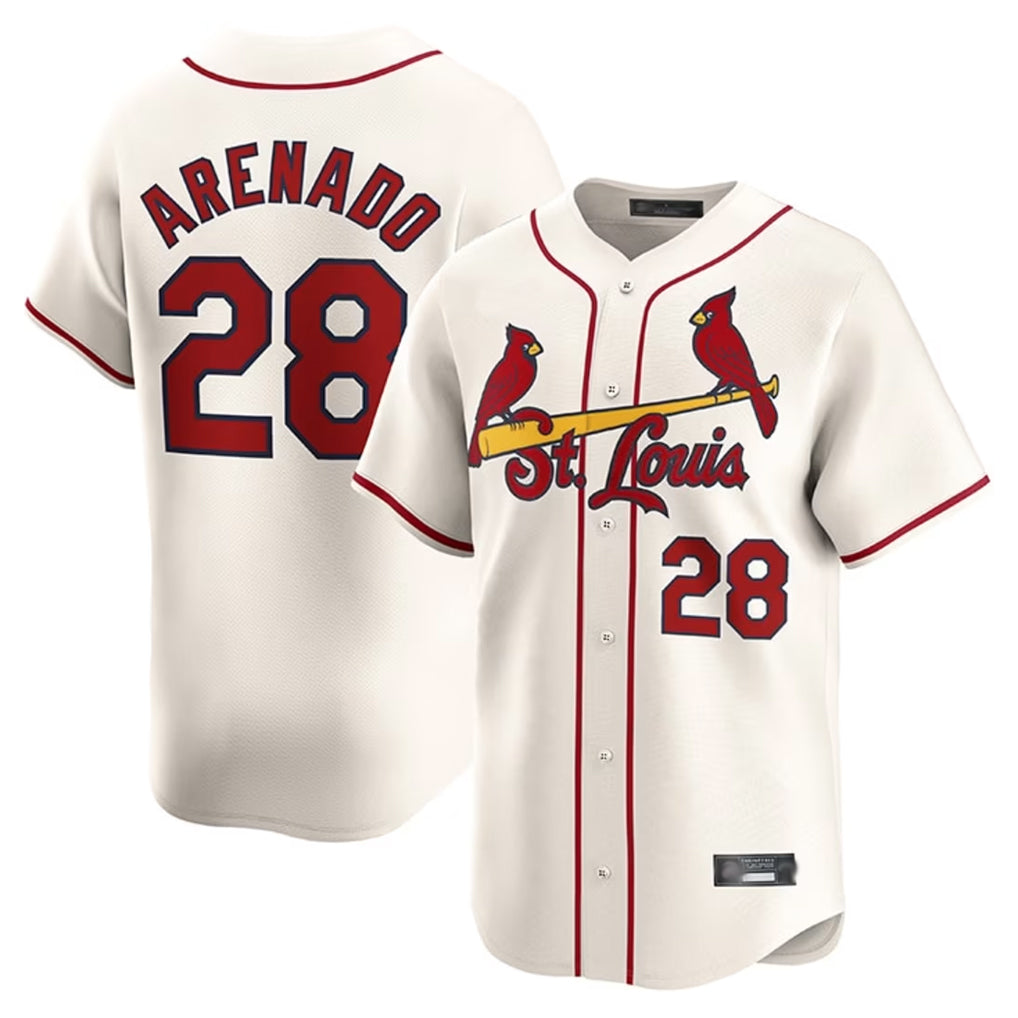 Odoa St. Louis Cardinals #28 Nolan Arenado Player Cream Home Limited Stitched Jerseys