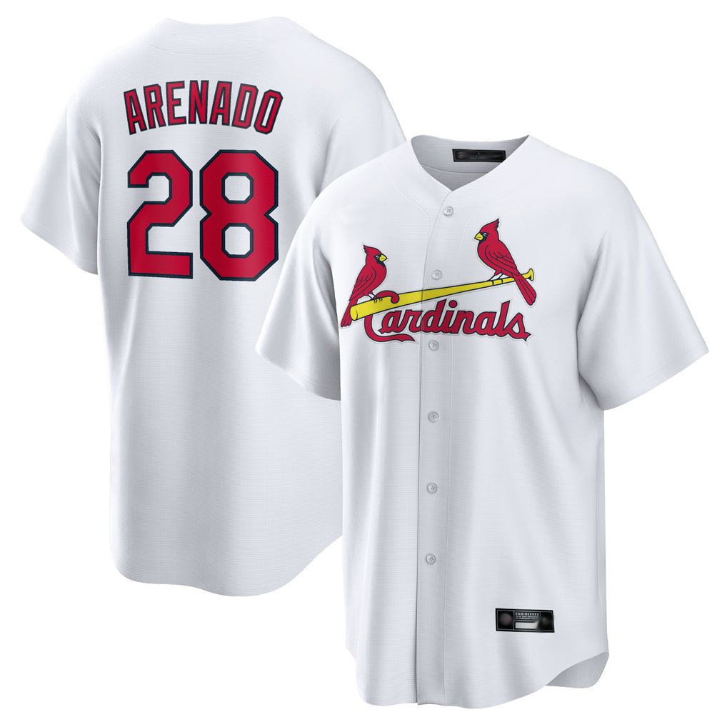 Odoa St. Louis Cardinals #28 Nolan Arenado Player White Home Game Stitched Jerseys
