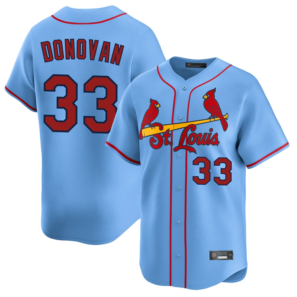 Odoa St. Louis Cardinals #33 Brendan Donovan Player Light Blue Home Limited Stitched Jerseys