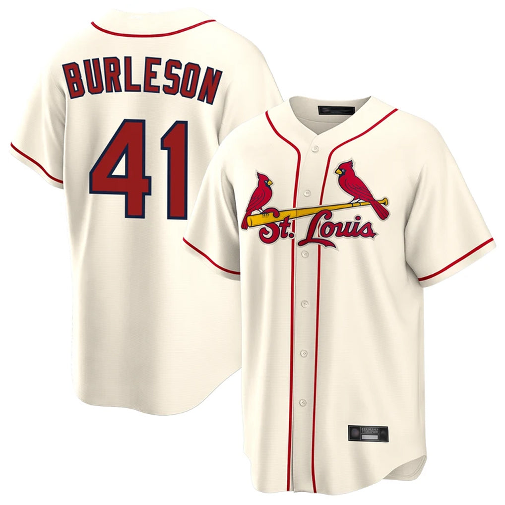 Odoa St. Louis Cardinals #41 Alec Burlesona Player Cream Home Game Stitched Jerseys