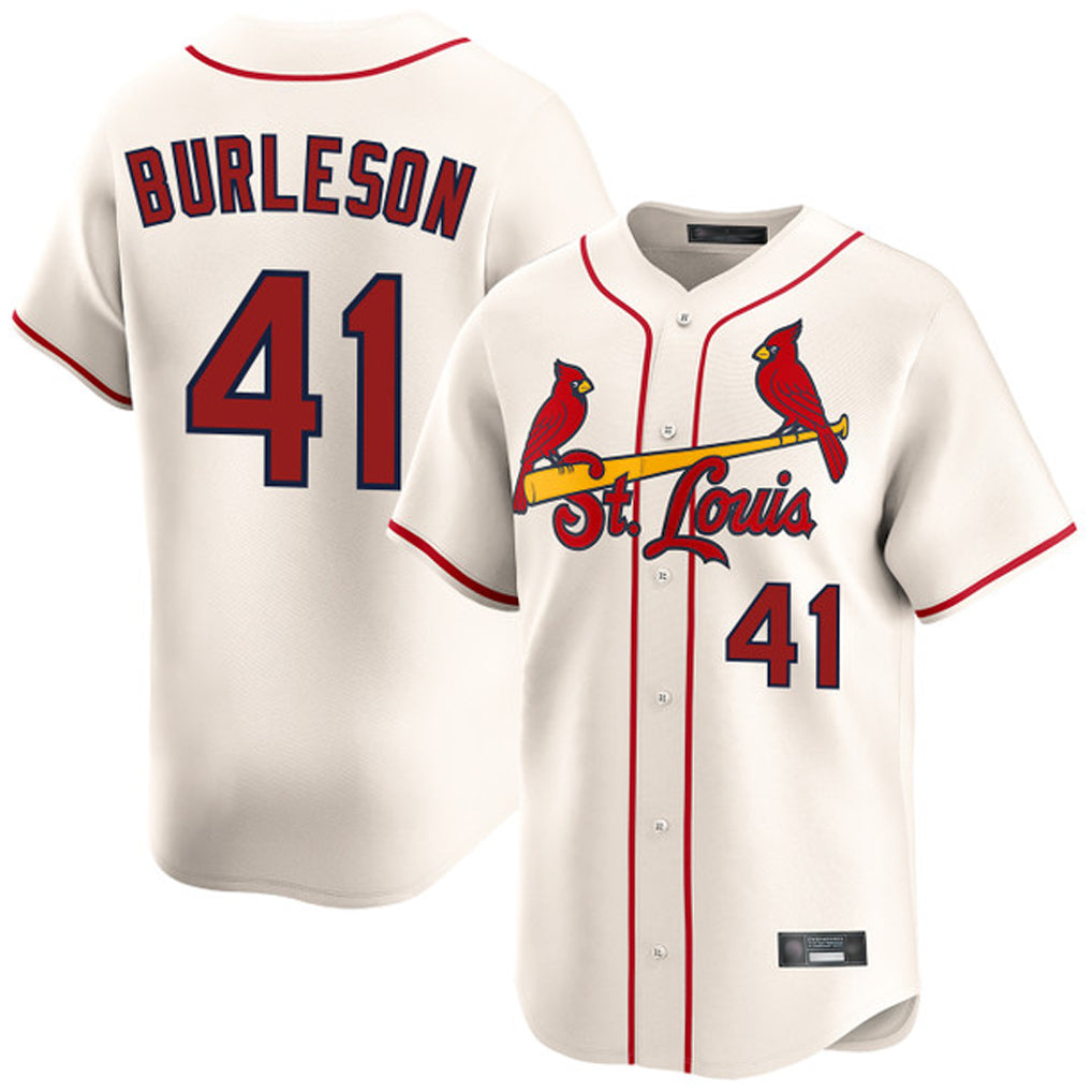 Odoa St. Louis Cardinals #41 Alec Burlesona Player Cream Home Limited Stitched Jerseys