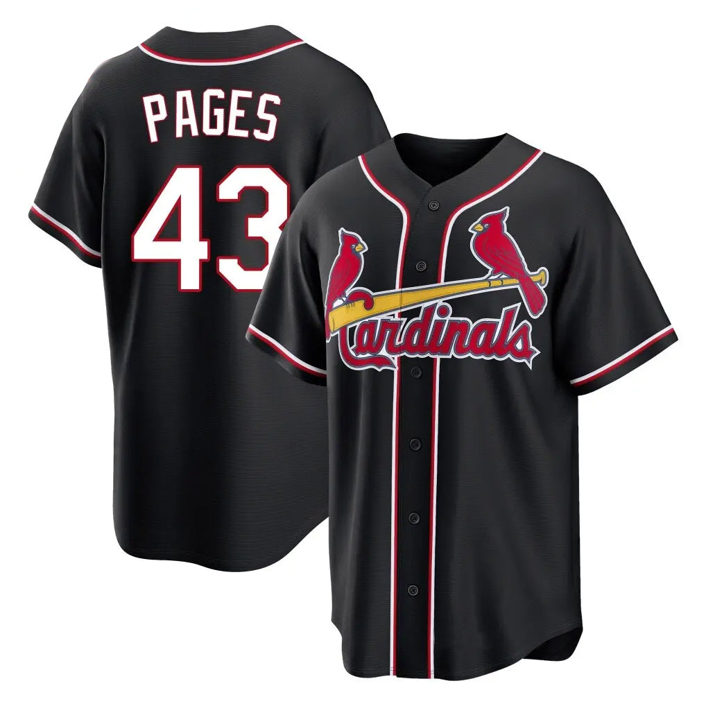 Odoa St. Louis Cardinals #43 Pedro Pages Player Black Carbon Fashio Game Stitched Jerseys