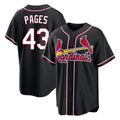 Odoa St. Louis Cardinals #43 Pedro Pages Player Black Carbon Fashio Game Stitched Jerseys