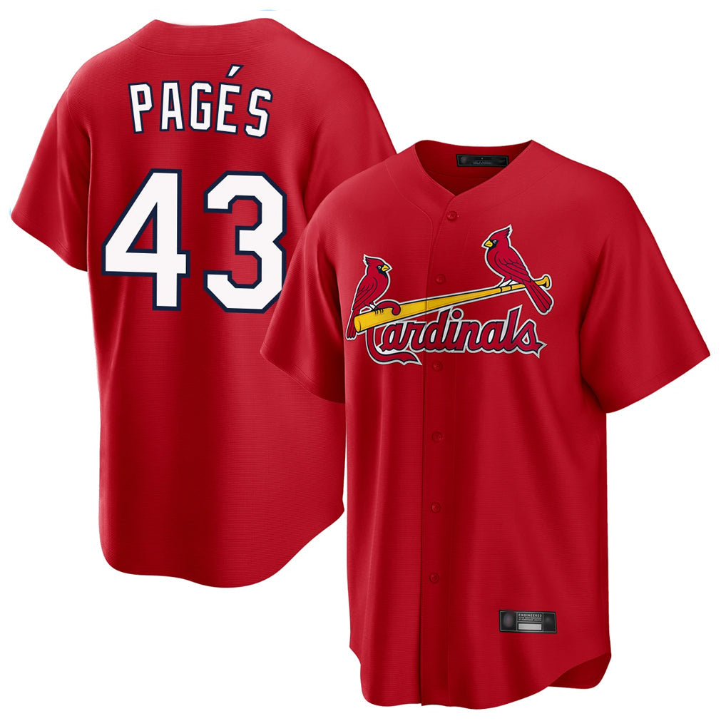 Odoa St. Louis Cardinals #43 Pedro Pages Player Red Home Game Stitched Jerseys