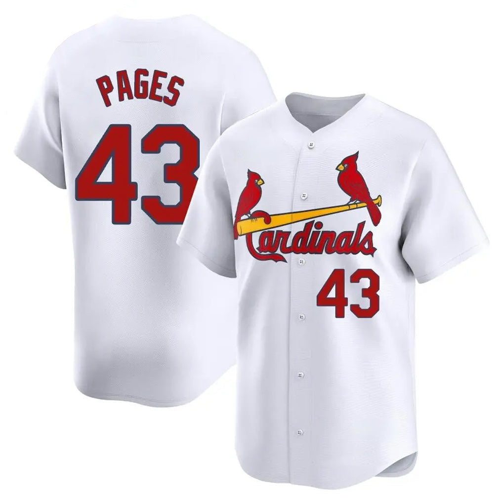 Odoa St. Louis Cardinals #43 Pedro Pages Player White Home Limited Stitched Jerseys