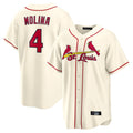 Odoa St. Louis Cardinals #4 Yadier Molina Player Cream Home Game Stitched Jerseys