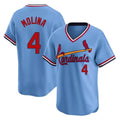 Odoa St. Louis Cardinals #4 Yadier Molina Player Light Blue City Connect Home T-shirt Stitched Jerseys