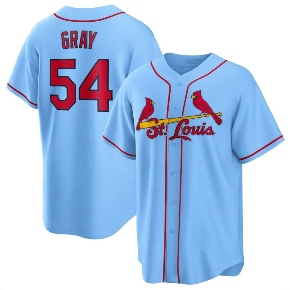Odoa St. Louis Cardinals #54 Sonny Gray Player Light Blue Home Game Stitched Jerseys