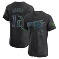 Odoa TB.Rays #12 Wade Boggs Player Black City Connect Home Limited Elite Stitched Jerseys