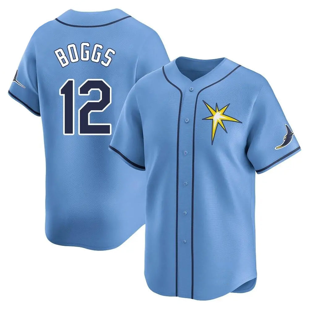 Odoa TB.Rays #12 Wade Boggs Player Light Blue Home Limited Stitched Jerseys