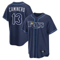 Odoa TB.Rays #13 Junior Caminero Player Navy Home Limited Stitched Jerseys