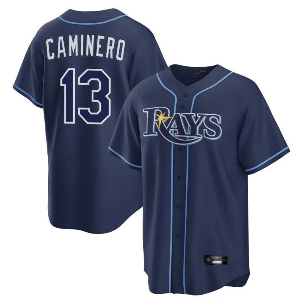 Odoa TB.Rays #13 Junior Caminero Player Navy Home Limited Stitched Jerseys