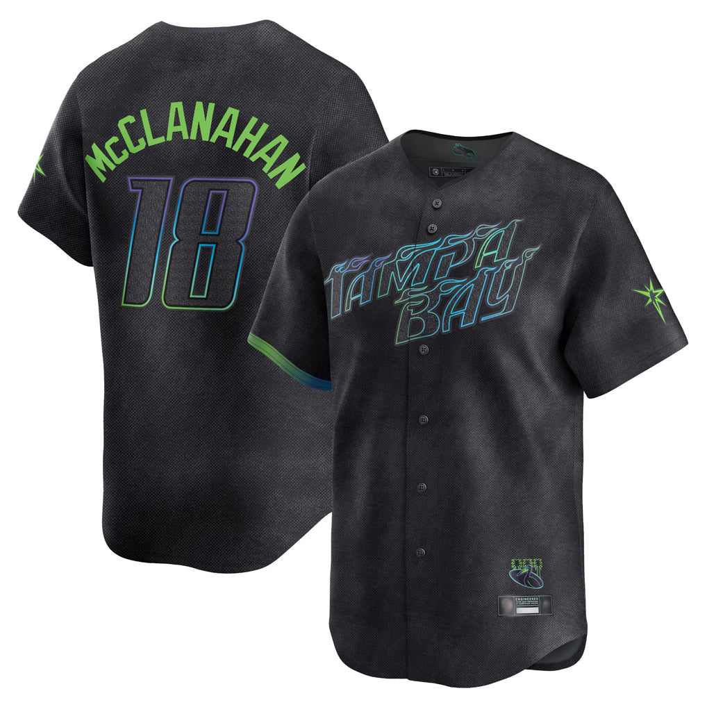 Odoa TB.Rays #18 Shane McClanahan Player Black City Connect Home Limited Stitched Jerseys