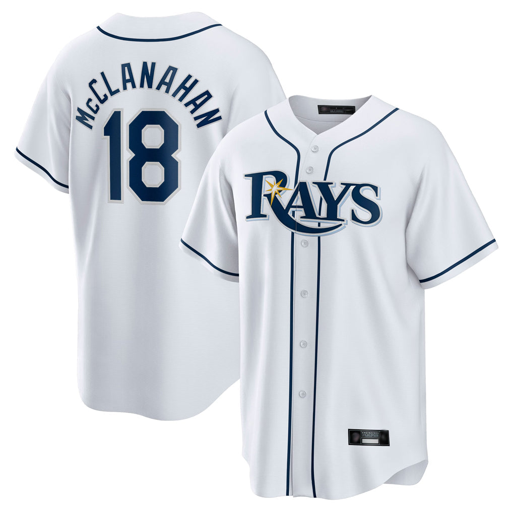 Odoa TB.Rays #18 Shane McClanahan Player White Home Game Stitched Jerseys