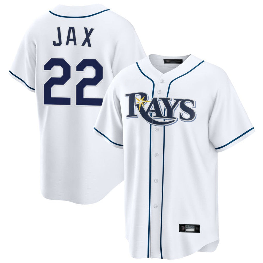 Odoa TB.Rays #22 Griffin Jax Player White Home Game Stitched Jerseys