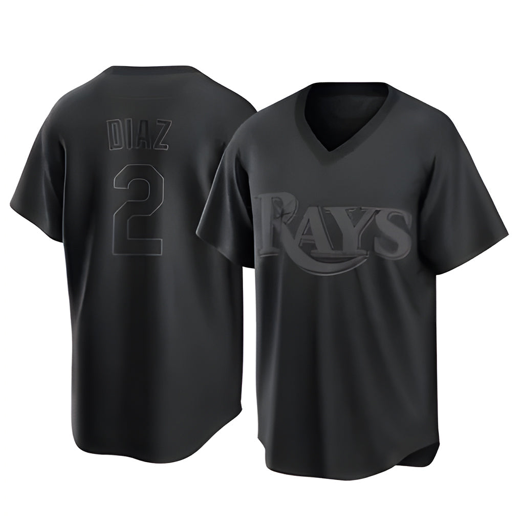 Odoa TB.Rays #2 Yandy Diaz Player Black Home Game Stitched Jerseys