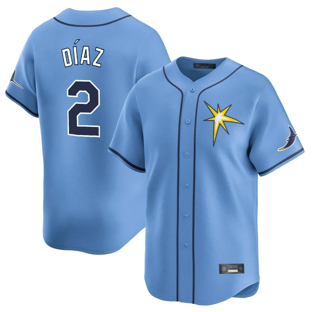 Odoa TB.Rays #2 Yandy Diaz Player Light Blue Home Limited Stitched Jerseys
