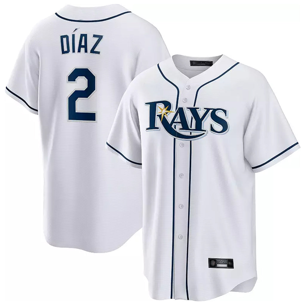 Odoa TB.Rays #2 Yandy Diaz Player White Home Game Stitched Jerseys