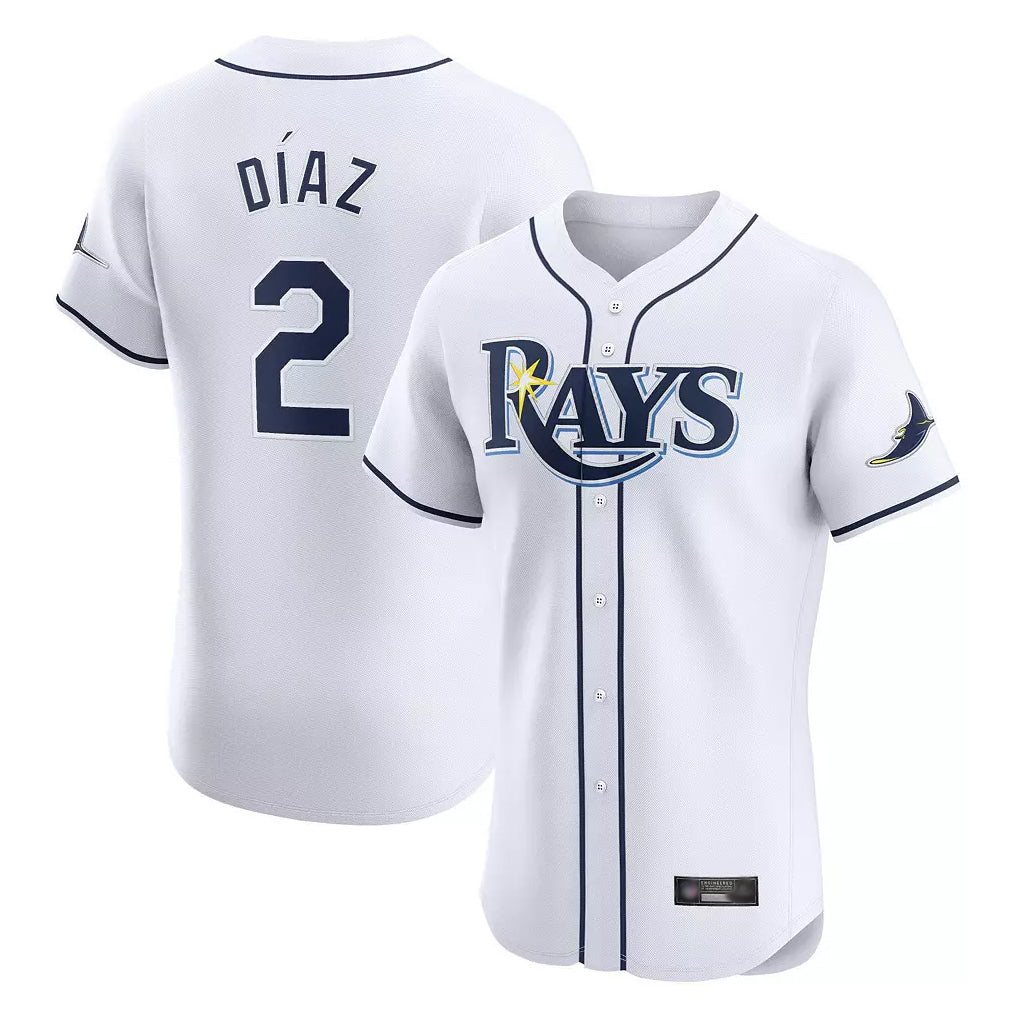 Odoa TB.Rays #2 Yandy Diaz Player White Home Limited Elite Stitched Jerseys